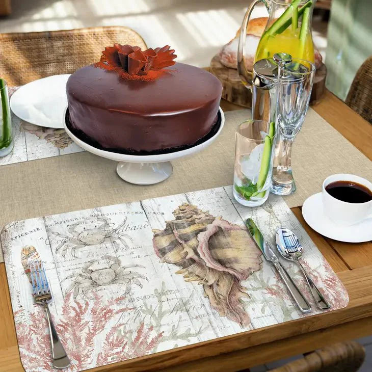 Shoreline Shells Reversible Rectangular Plastic Placemat