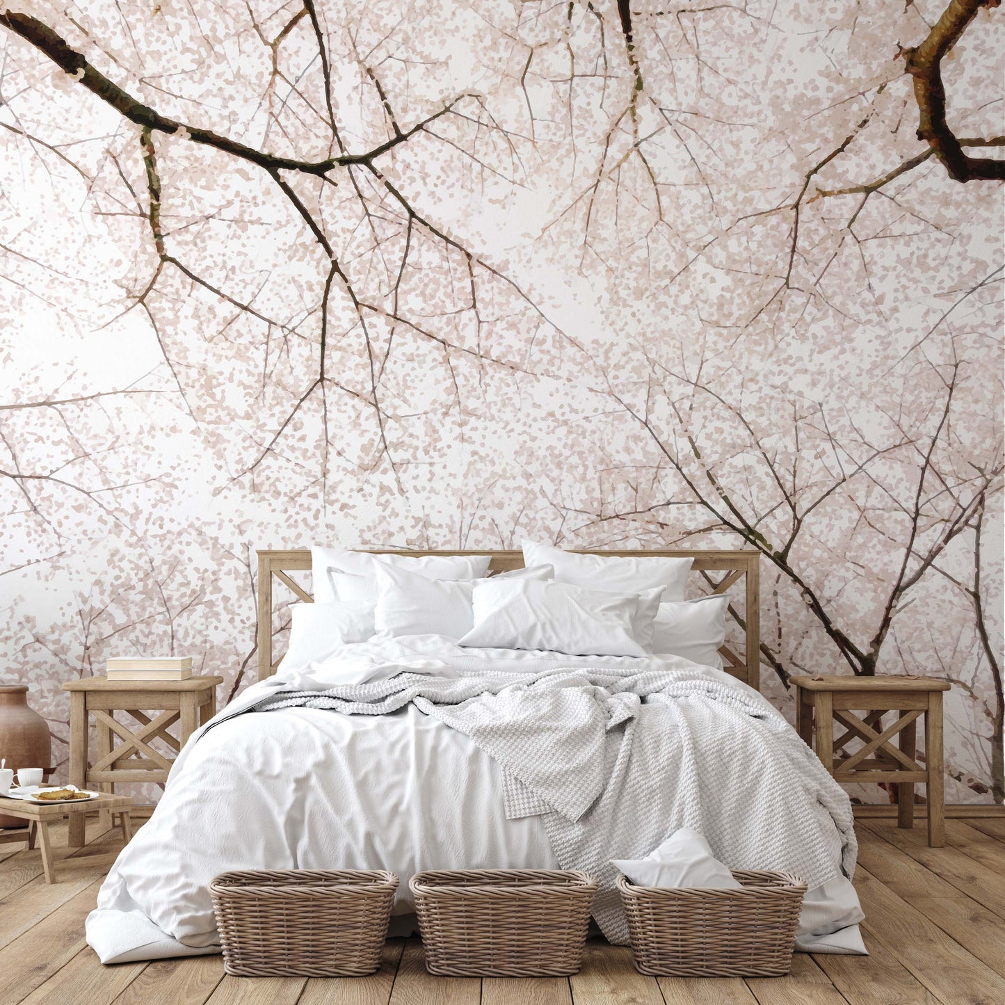 Cherry Blossom Mural | Kitchen + Metal