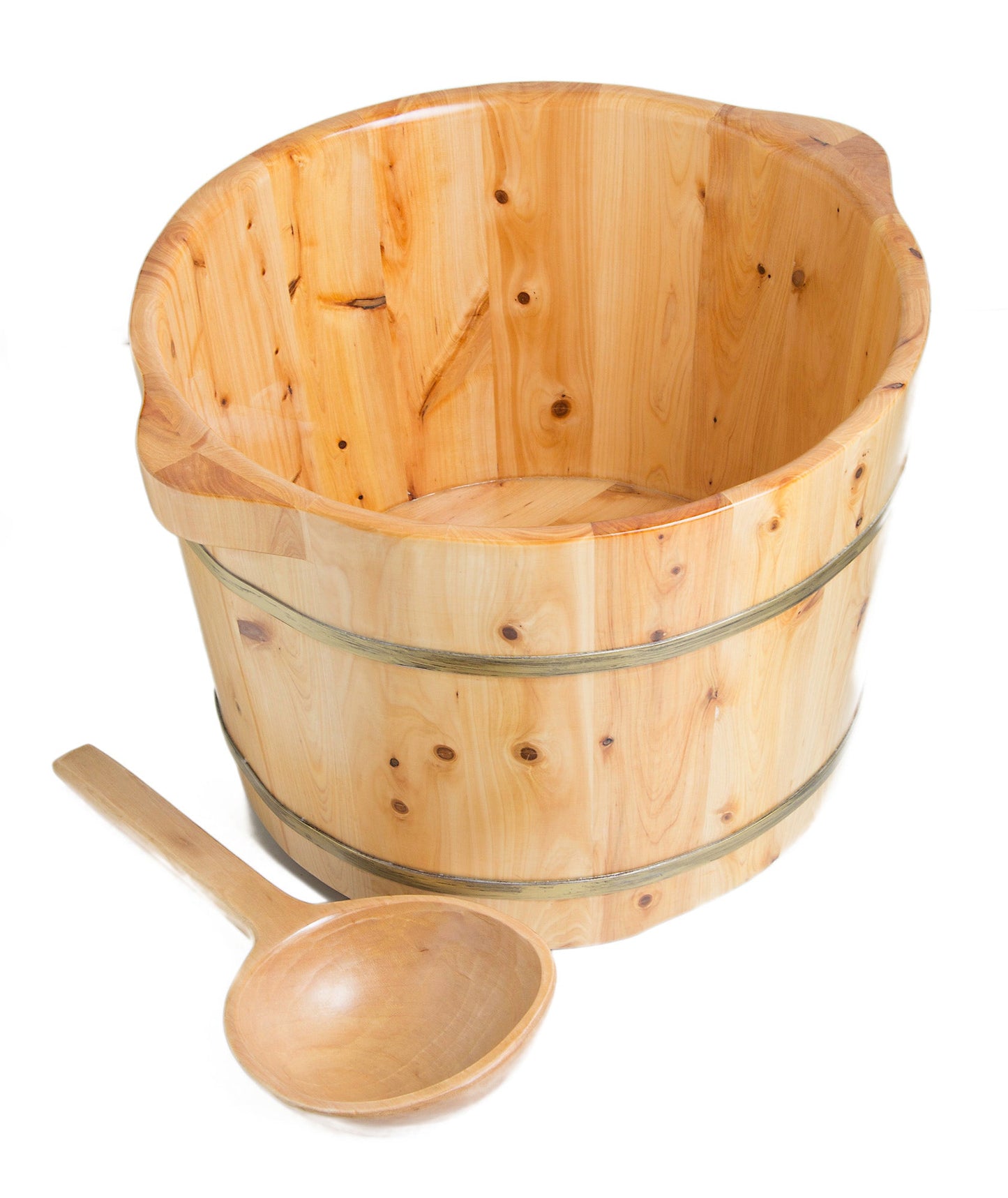 ALFI brand AB6604 Round Wooden Cedar Foot Soaking Tub