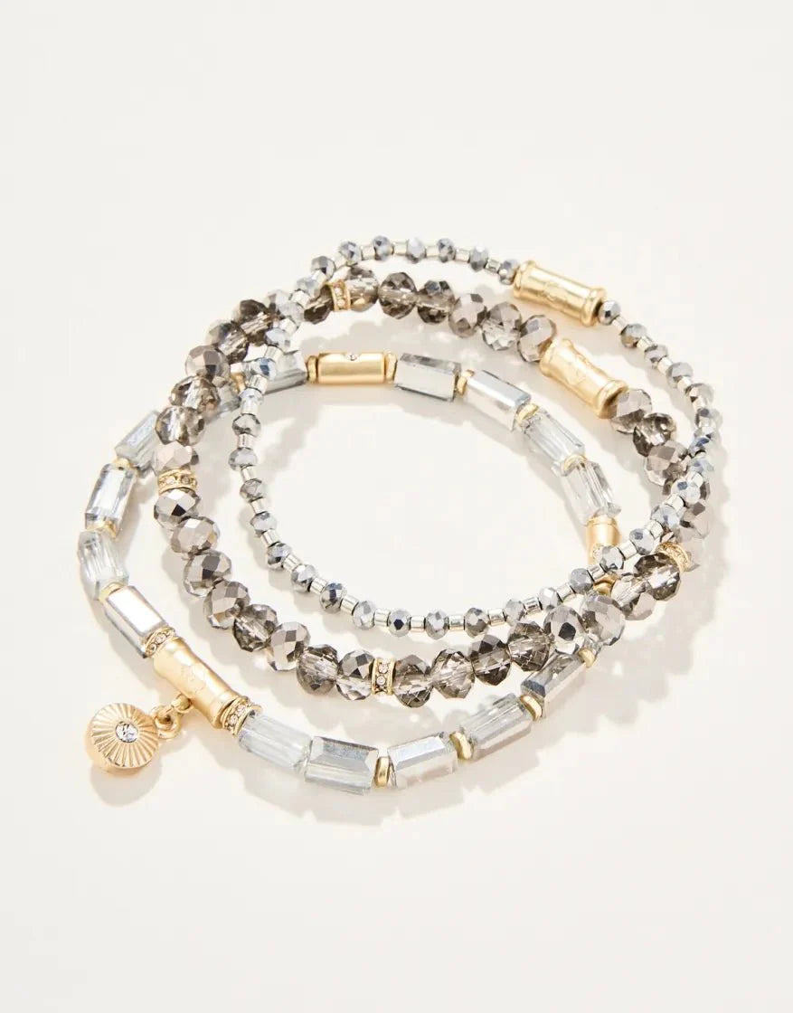 Sparkle Stretch Bracelet Stack Silver