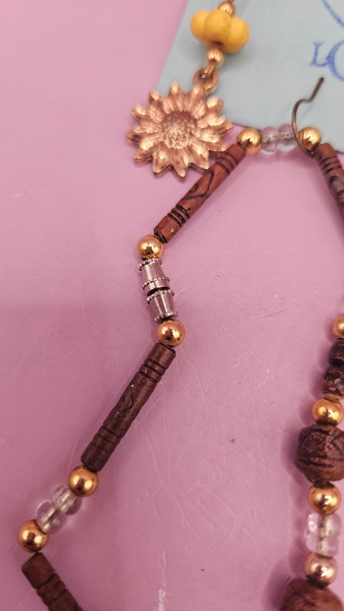 Sunflower Bracelet & Earring Set – Boho Floral Jewelry