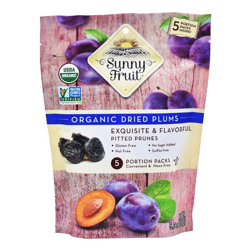 Sunny Fruit Organic Dried Plums - Rich in Fiber, Antioxidants, & Essential Nutrients