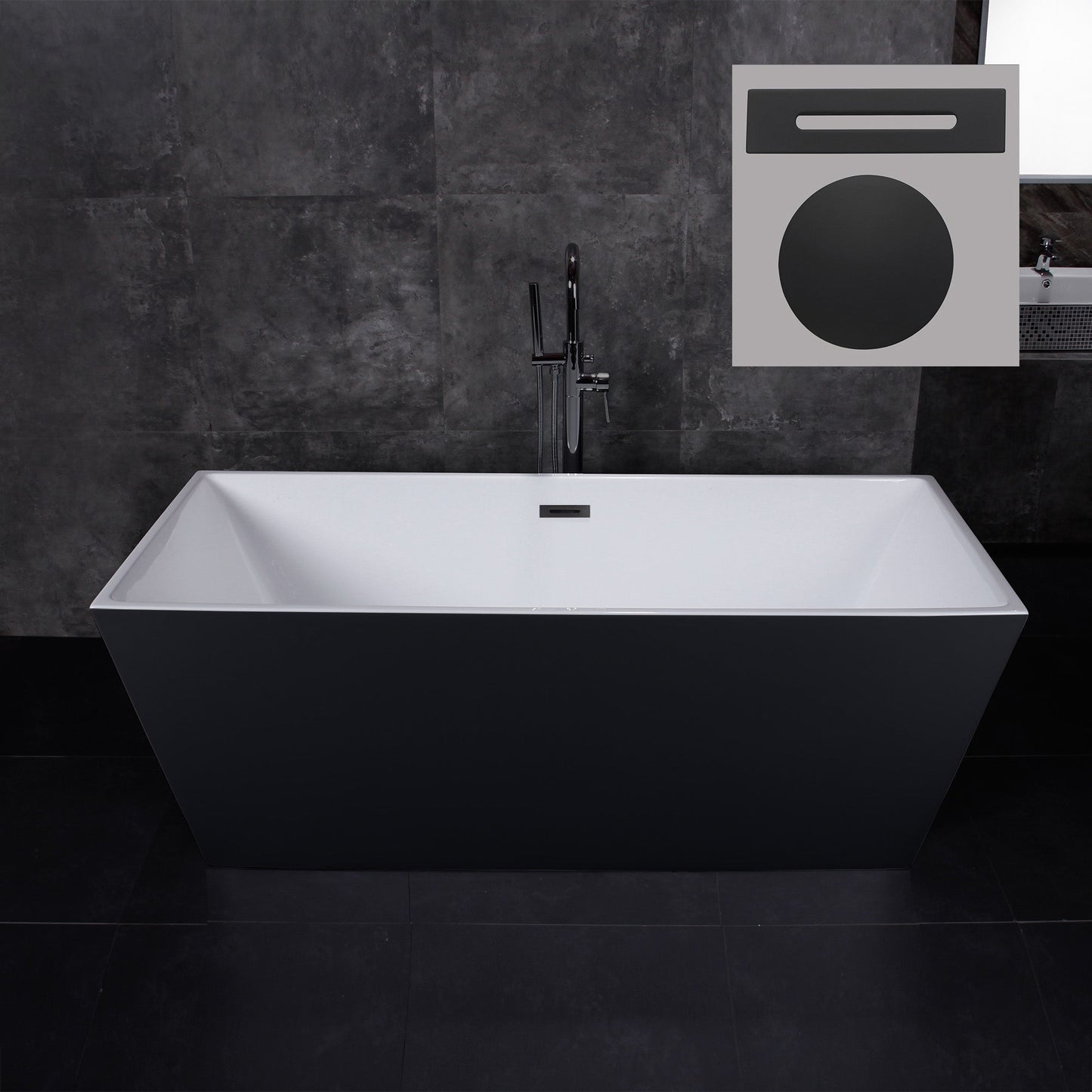 WOODBRIDGE 67" Acrylic Freestanding Bathtub Contemporary Soaking Tub
