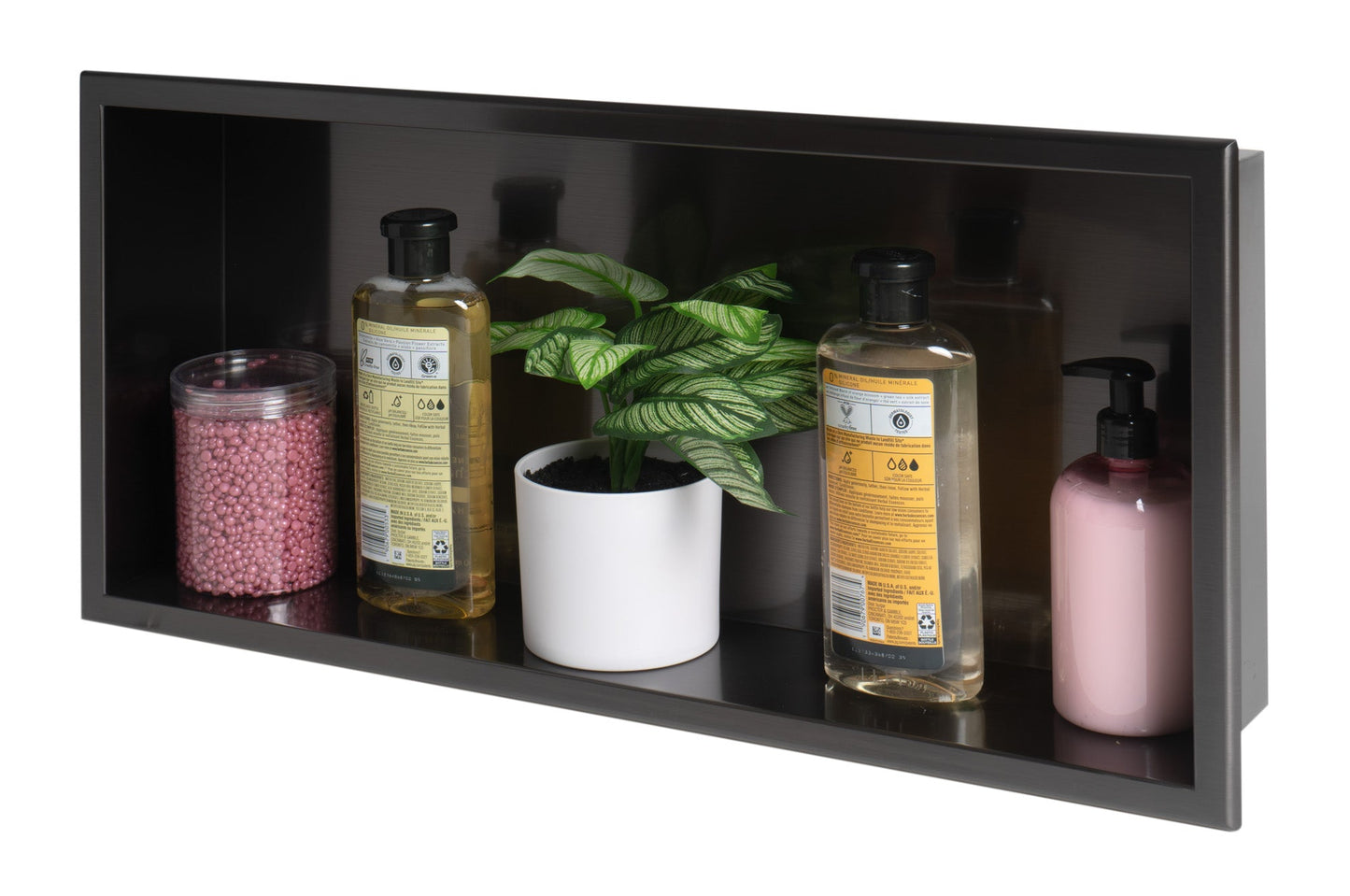 ALFI brand ABNP2412 24" x 12" Stainless Steel Horizontal Single Shelf Shower Niche