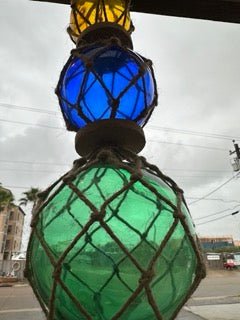 Triple Colored Net Glass Float- Nautical Decor