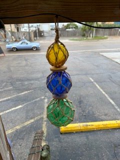 Triple Colored Net Glass Float- Nautical Decor