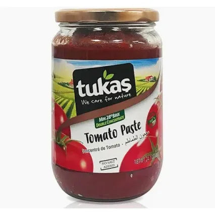 Tukas Premium Turkish Tomato Paste, 2 Pack of 24.7 Ounce Glass Jars - Authentic Flavor