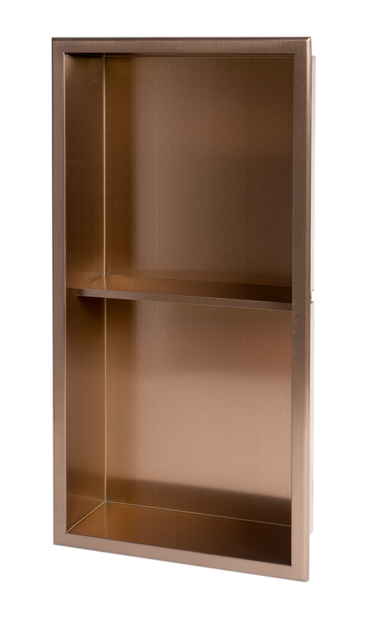ALFI brand ABNP1224 12" x 24" Stainless Steel Vertical Double Shelf Shower Niche