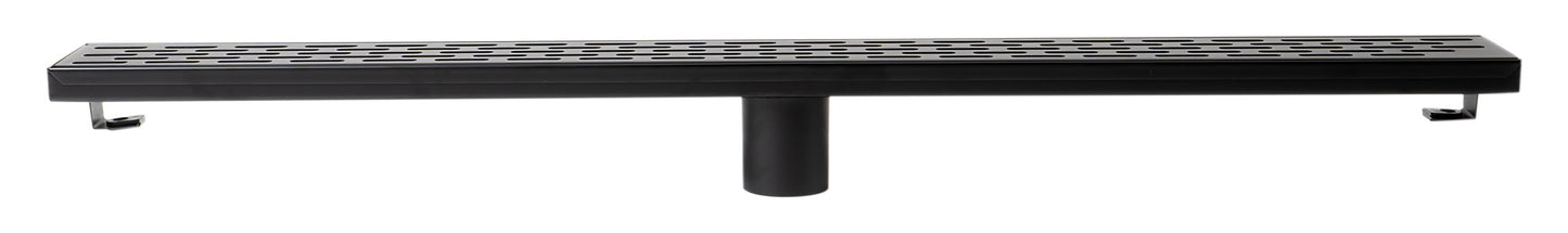ALFI brand ABLD32C ABLD32C-BM 32" Black Matte Stainless Steel Linear Shower Drain with Groove Holes