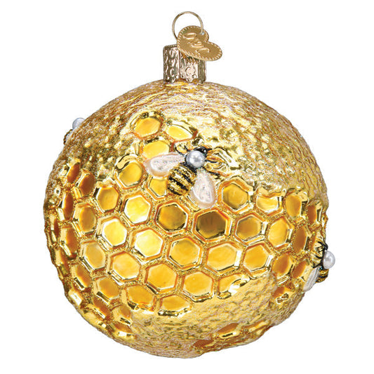 Bee Blessed Round Glass Ornament