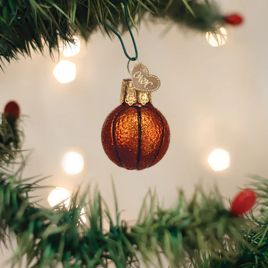 Gumdrop Mini Basketball Glass Ornament