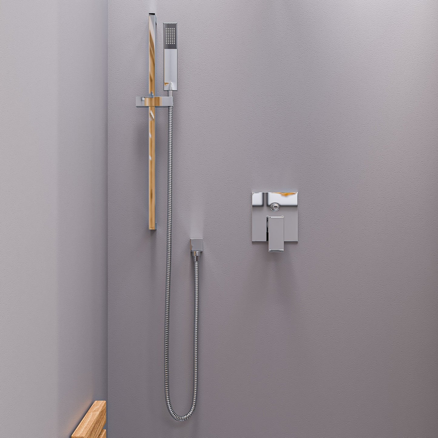 ALFI brand AB6801 Square Pressure Balanced Shower Mixer with Diverter