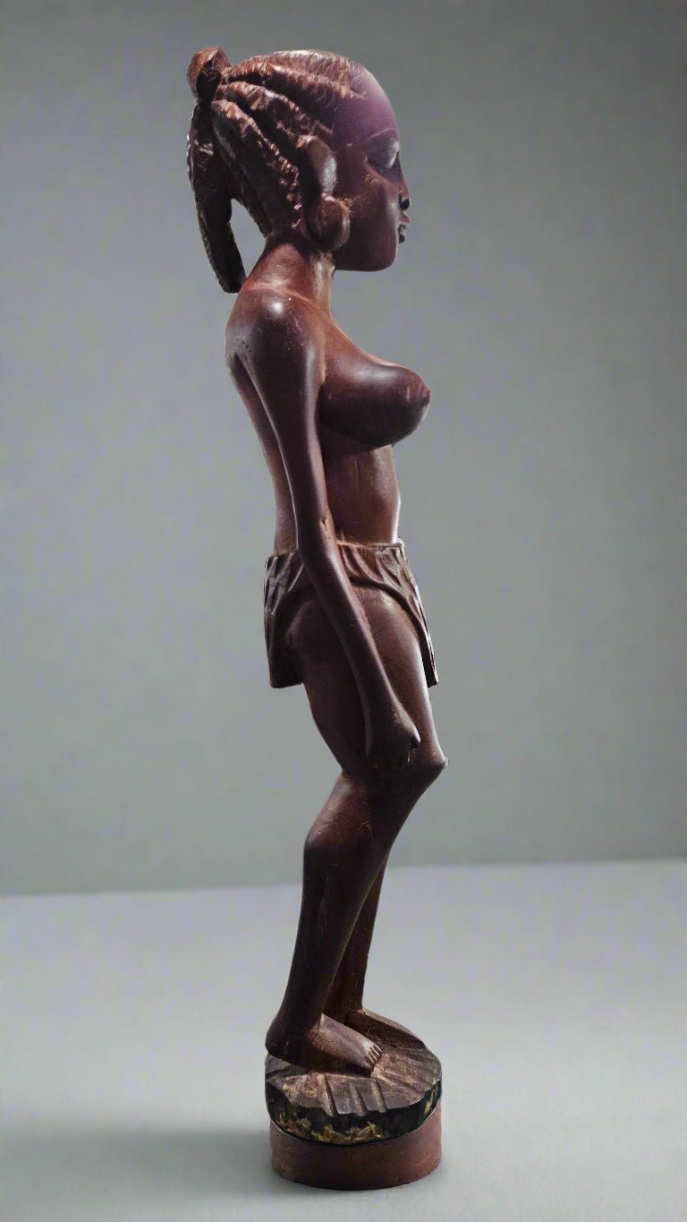 Vintage African Tribal Solid Wood Sculpture – 26.5"x4.75"
