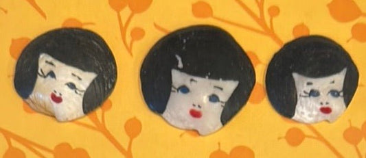 Vintage Painted Cockle Shell