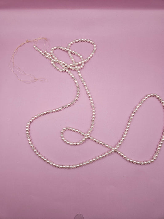 Vintage String of 5-6mm Pearls – 58 Inches for Crafting, Jewelry Making, or Garland