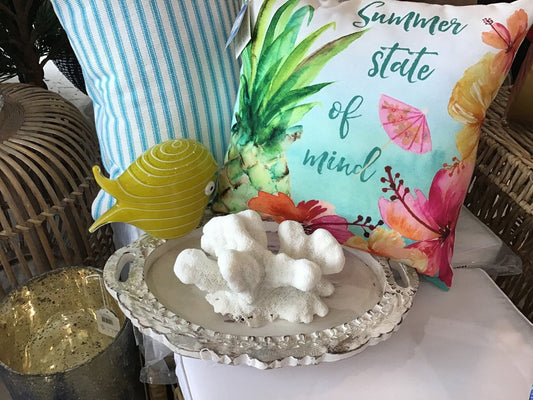 Vintage White Catspaw Coral- 8.5"