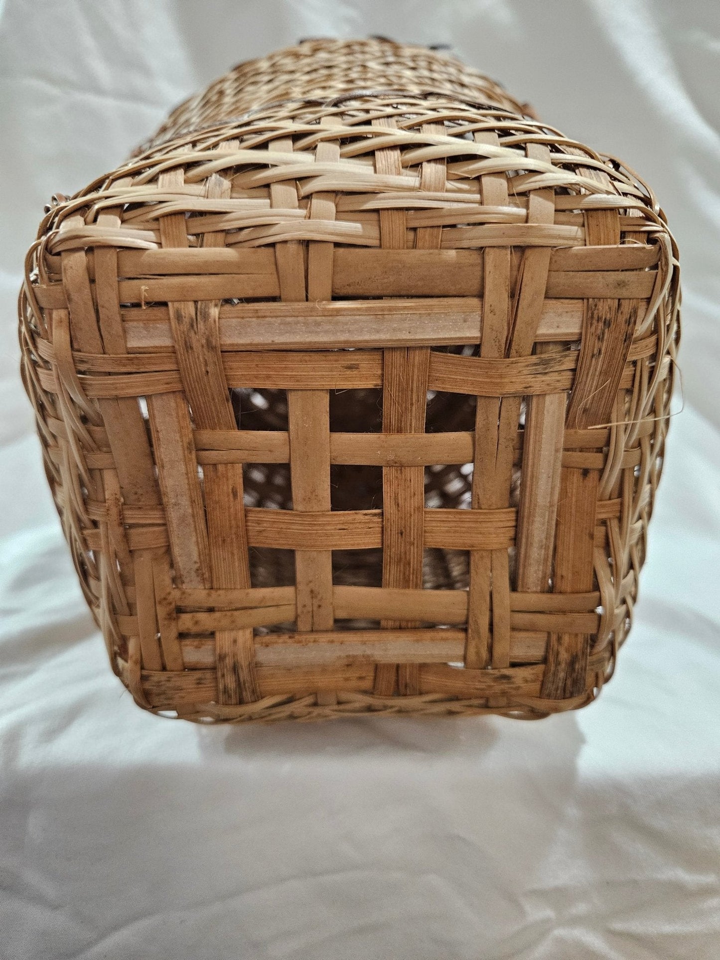 Vintage Woven Lidded Wicker Basket