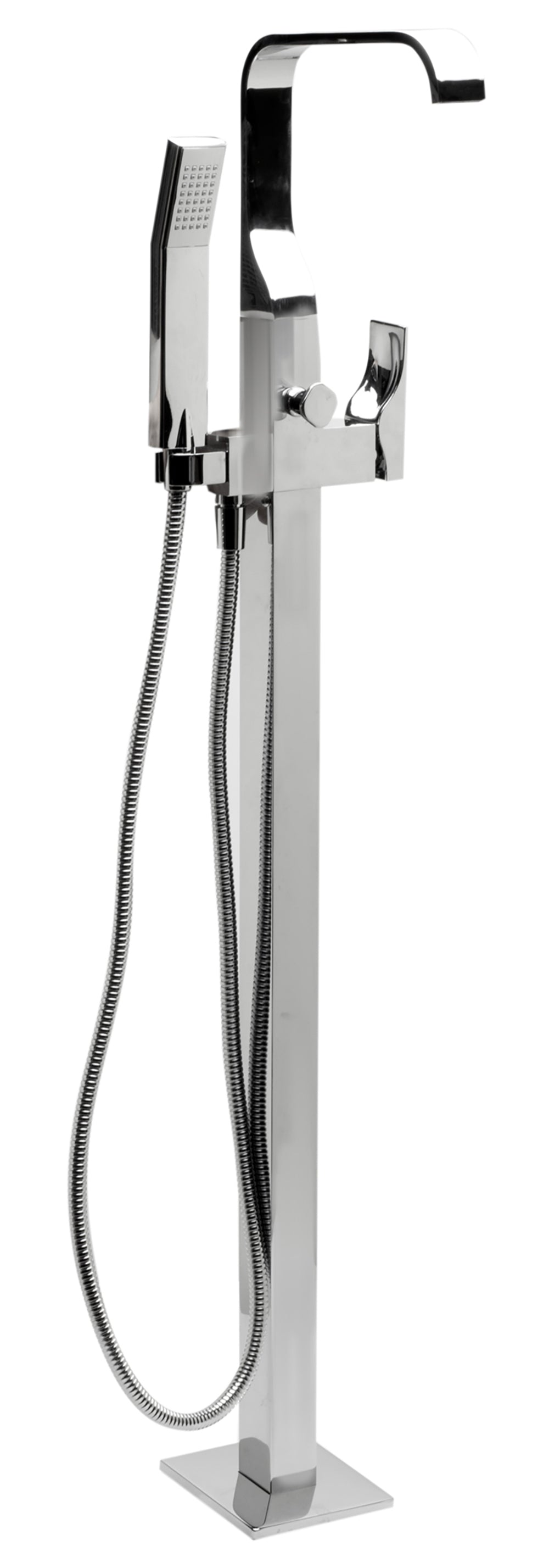 ALFI brand AB2180 Single Lever Floor Mounted Tub Filler Mixer w Hand Held Shower Head