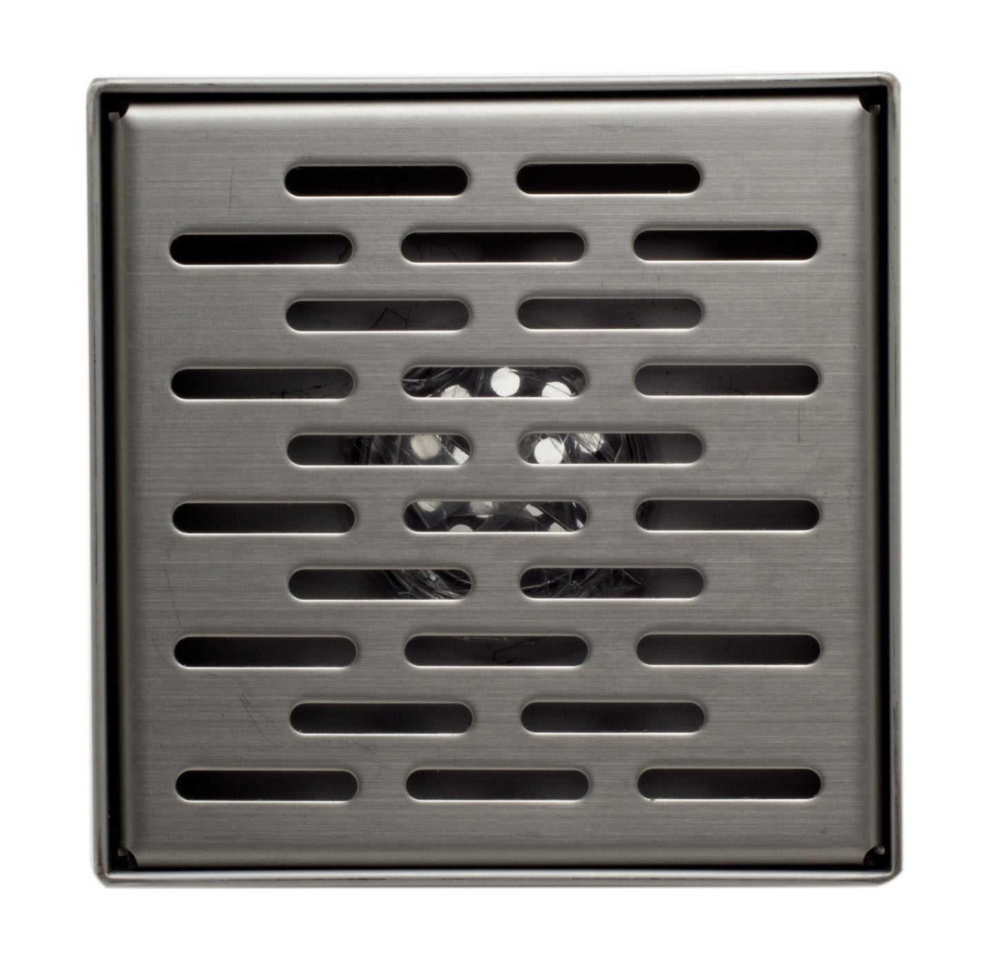 ALFI brand ABSD55C 5" x 5" Square Stainless Steel Shower Drain with Groove Holes