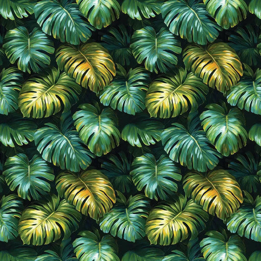 Gilded Monstera Leaf Tapestry