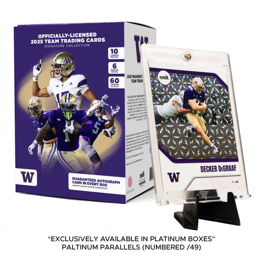 University of Washington Football 2025 Trading Cards - Platinum Box (Guaranteed Autograph)