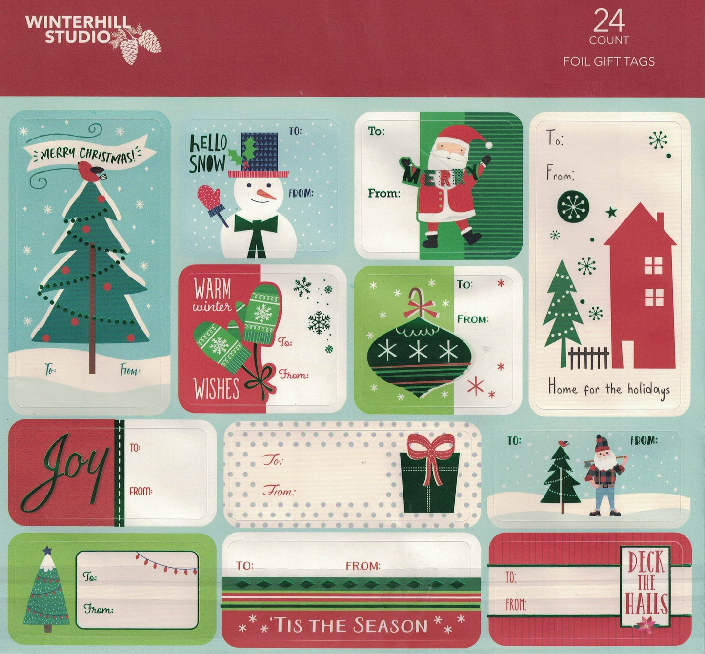 Foil Peel and Stick Gift tags - Merry Christmas