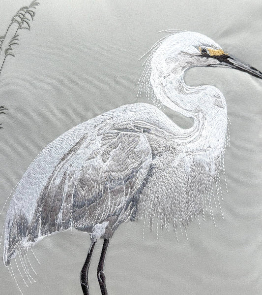 White Egret Indoor Throw Pillow