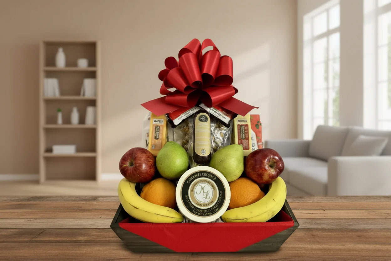 Jenny's Fruit, Cheese & More Gift Basket - Premium Gourmet Food Gift