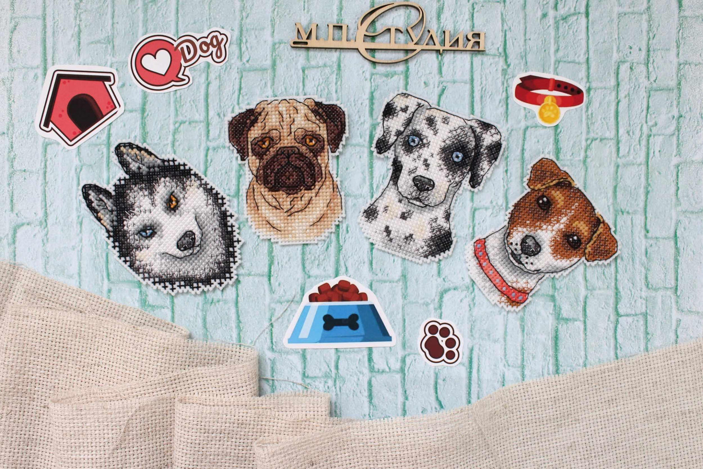 Who Said Woof? Magnets SR-409 Plastic Canvas Counted Cross Stitch Kit