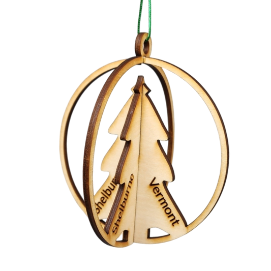 3D Tree - Shelburne Vermont - Laser Cut Ornament