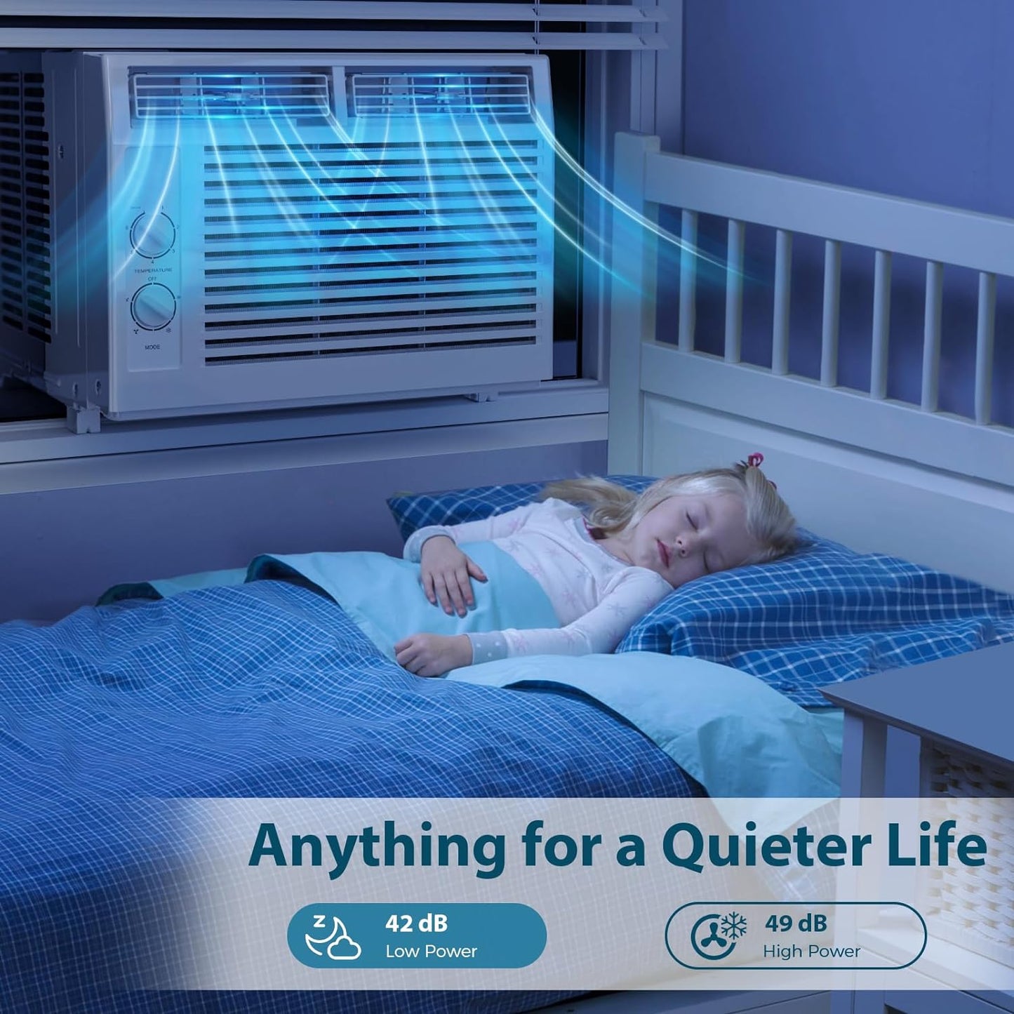 Window Air Conditioner, 7 Temp Dial, Cools up to 150 Sq.Ft. A8501W