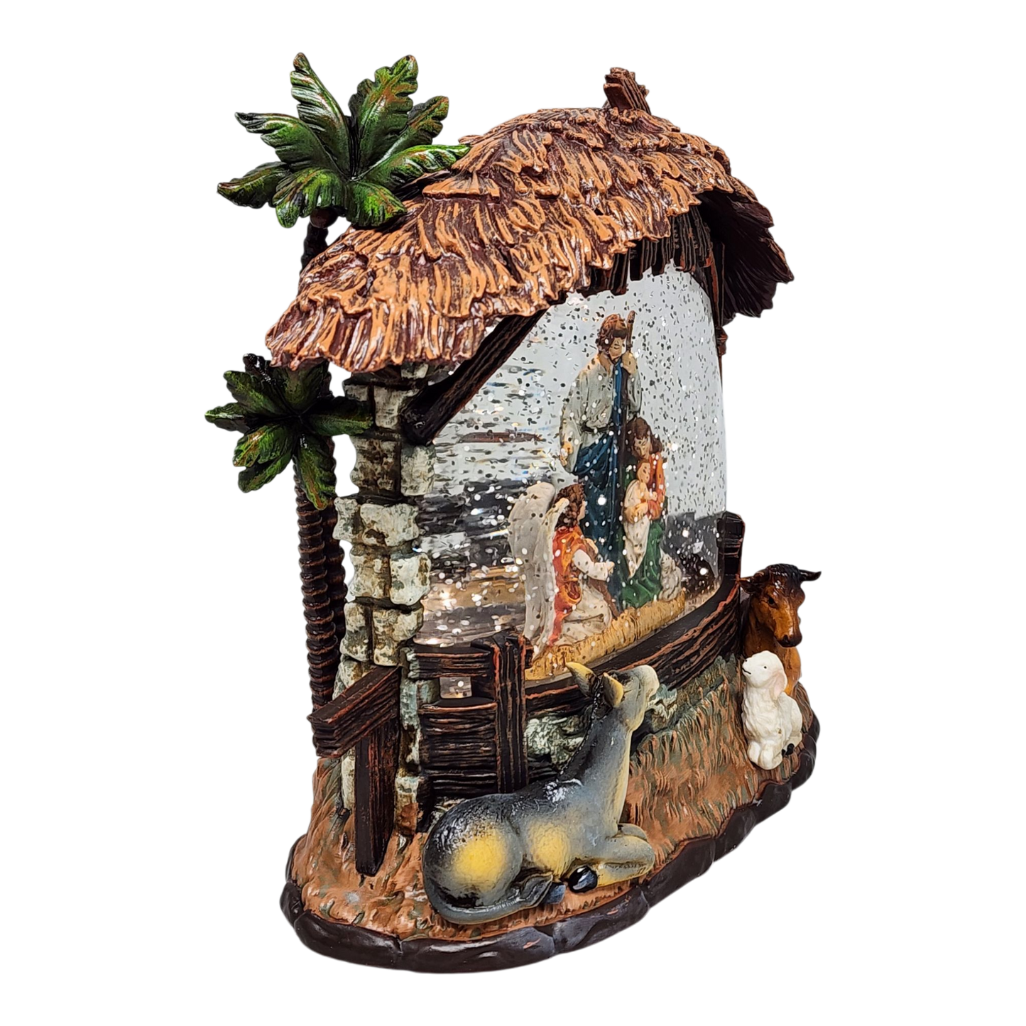 Enchanted Lighted Spinning Nativity Waterglobe