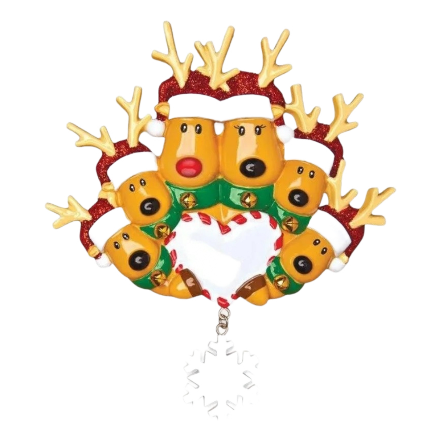 New Reindeer Family Of 6 - Ornament