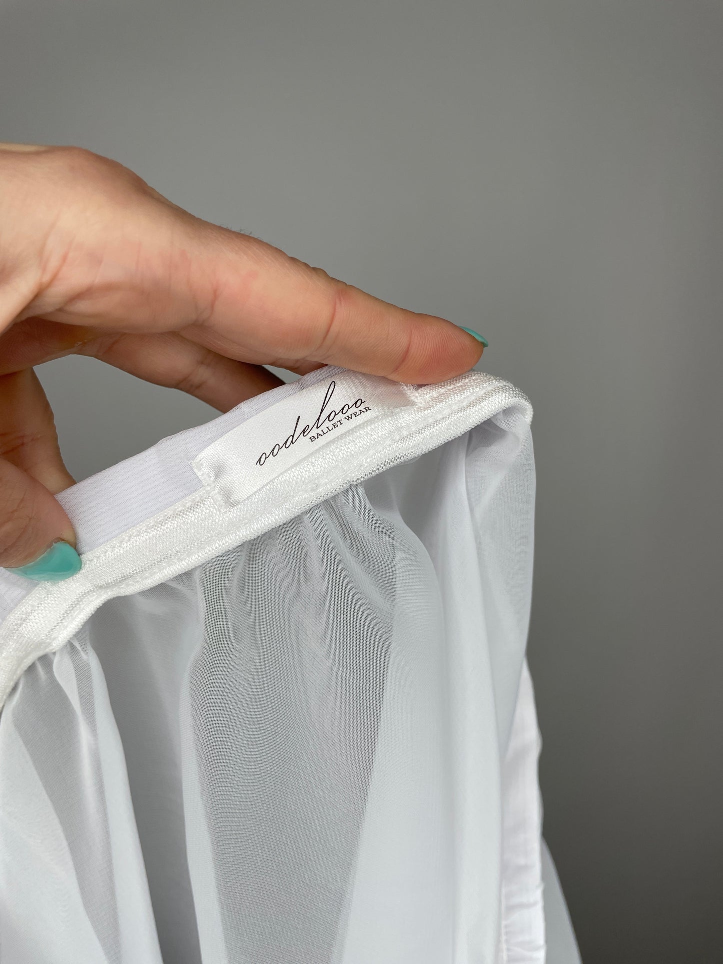 White Chiffon Ballet Pull On Skirt - Ballet Rehearsal Skirt - Pirouette Skirt