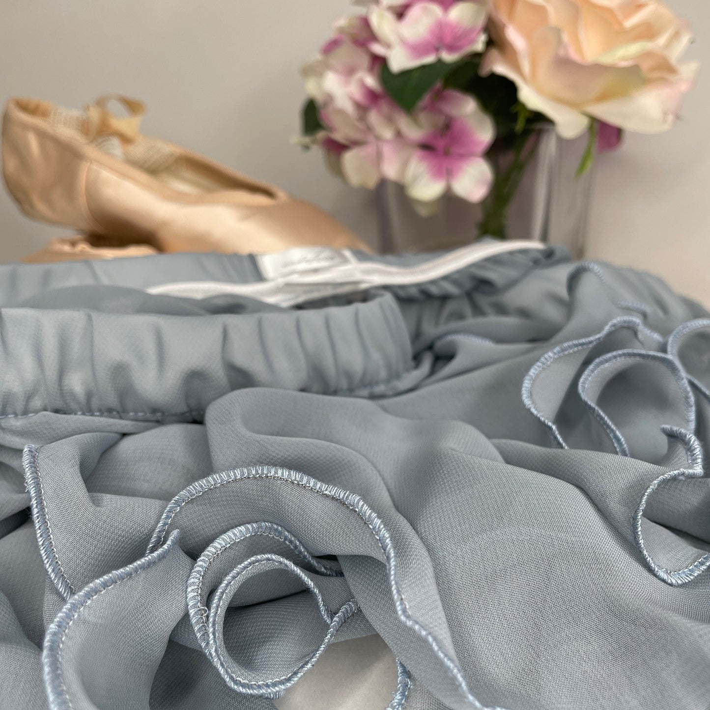 Glacier Blue Chiffon Ballet Pull On Skirt - Ballet Rehearsal Skirt - Pirouette Skirt