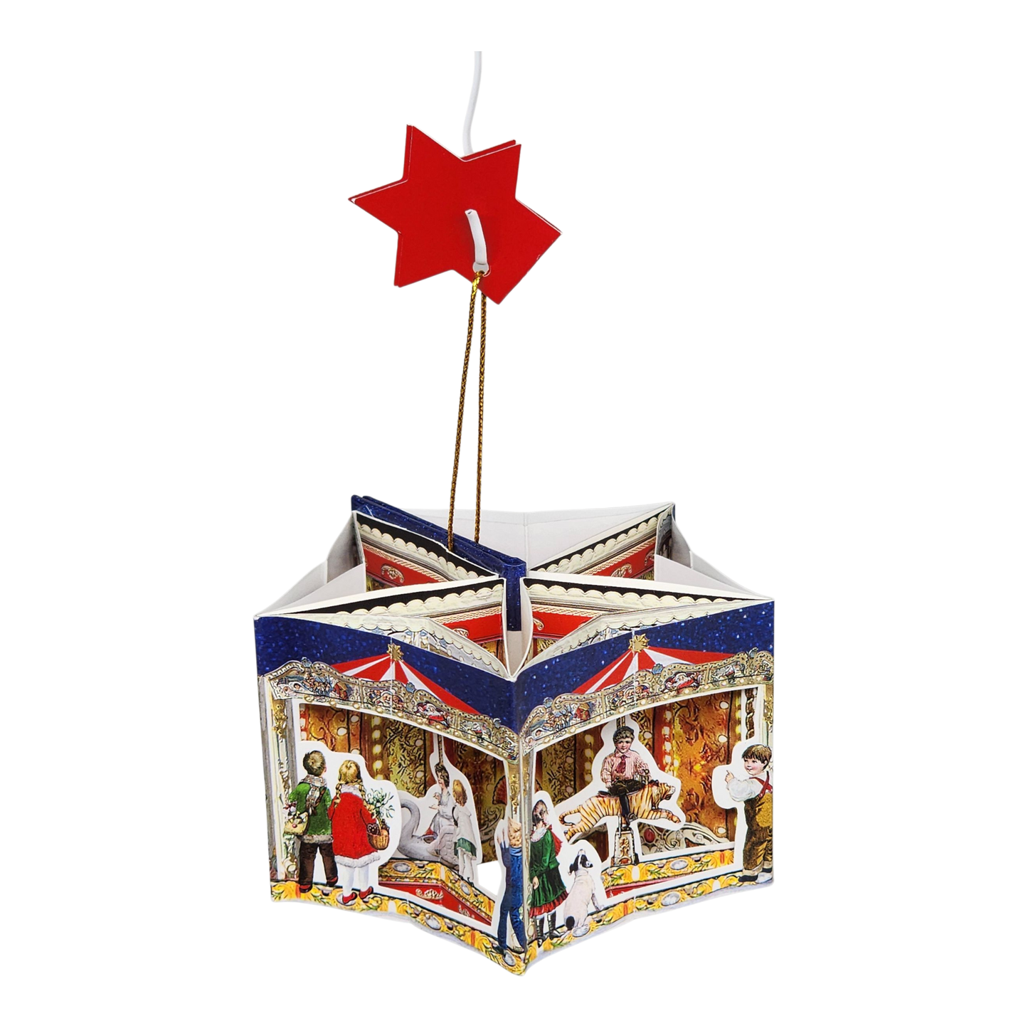 Popup Mini Book German Ornament - Frohe Weihnacht Carousel