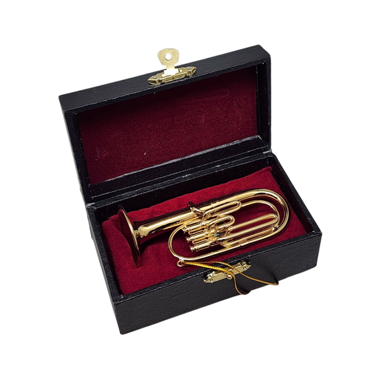Brass Euphonium Ornament with Case