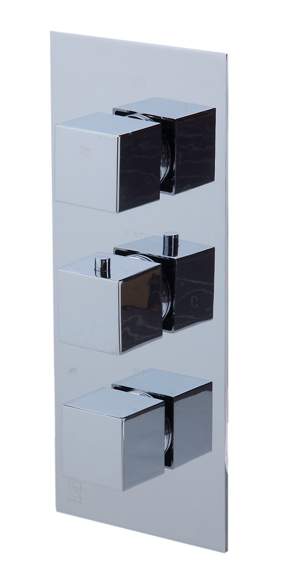 ALFI brand AB2801 3-Way Thermostatic Valve Shower Mixer Square Knobs