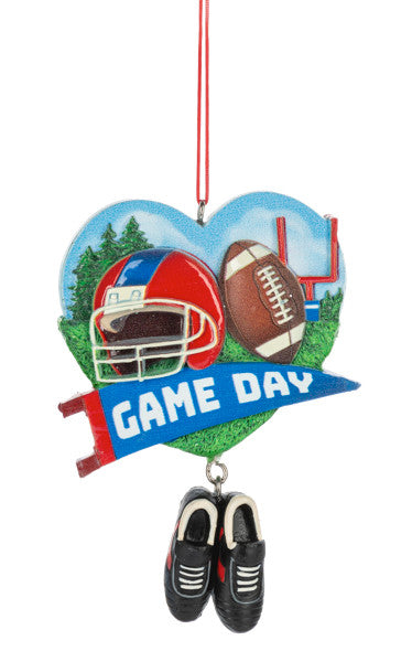Game Day Heart Ornament - Football