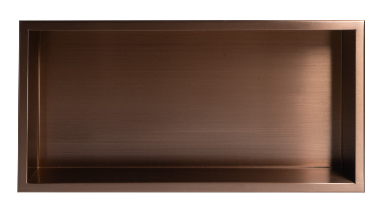 ALFI brand ABNP2412 24" x 12" Stainless Steel Horizontal Single Shelf Shower Niche