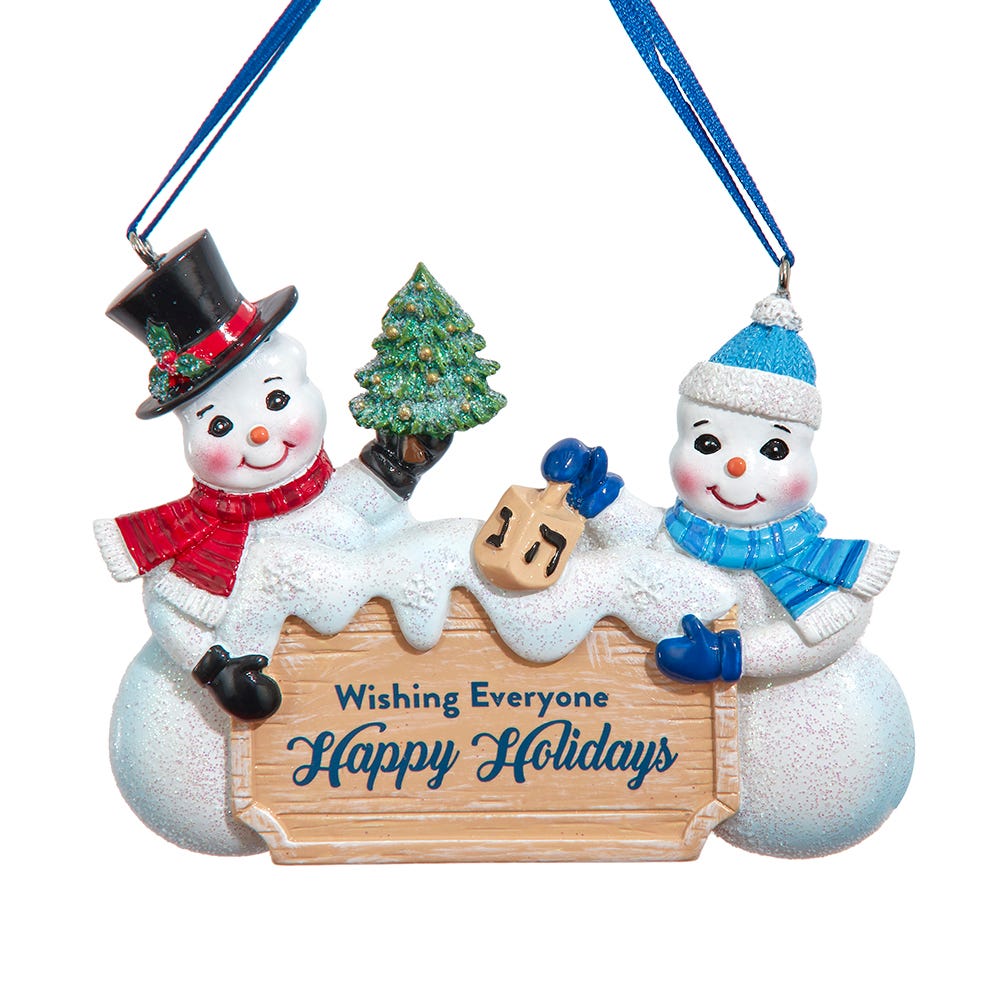 Wishing Everyone Happy Holidays - Snow Couple Ornament