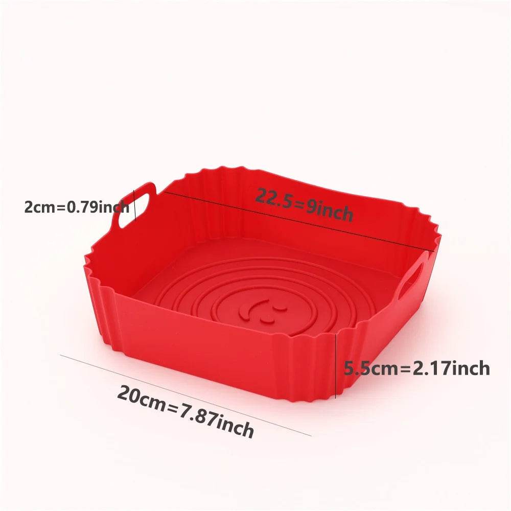 Reusable Silicone Airfryer Pan Liner – Non-Stick Baking Tray for Ovens