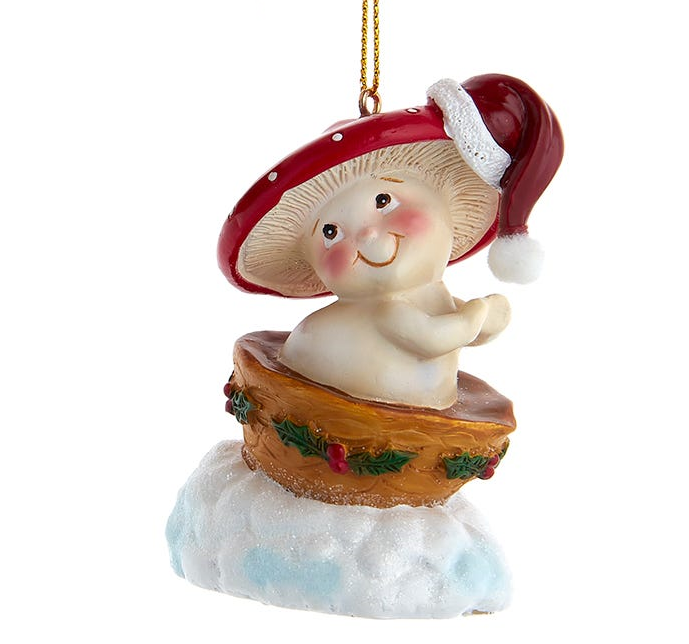 Merry Little Mushroom Ornament - Floating in a Bowl