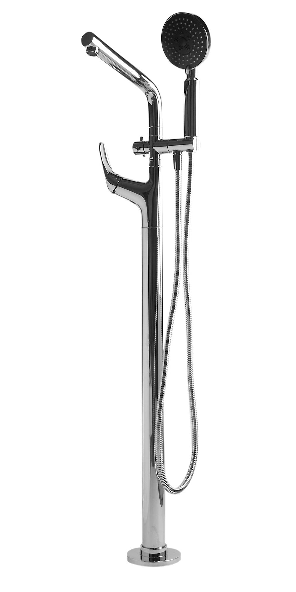 ALFI brand AB2758 Floor Mounted Tub Filler + Mixer /w additional Hand Held Shower Head