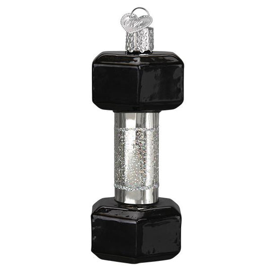 Dumbell Weight Glass Ornament