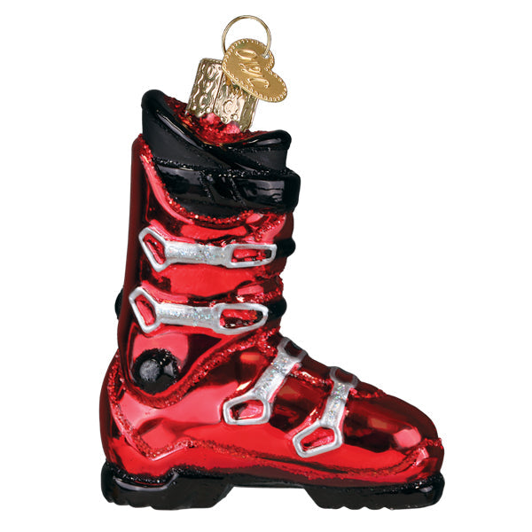 Ski Boot Glass Ornament