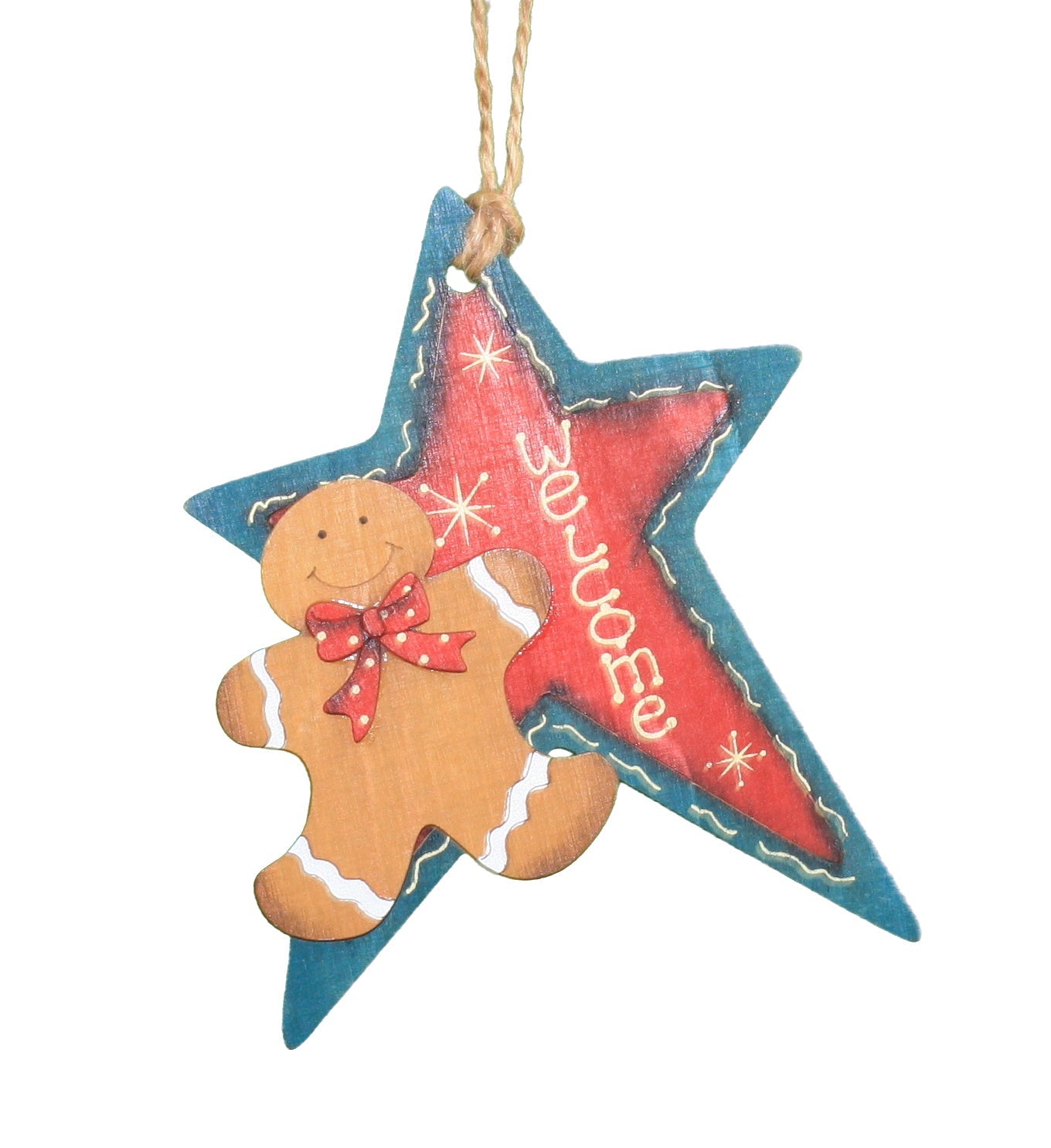Gingerbread Star Welcome Ornament