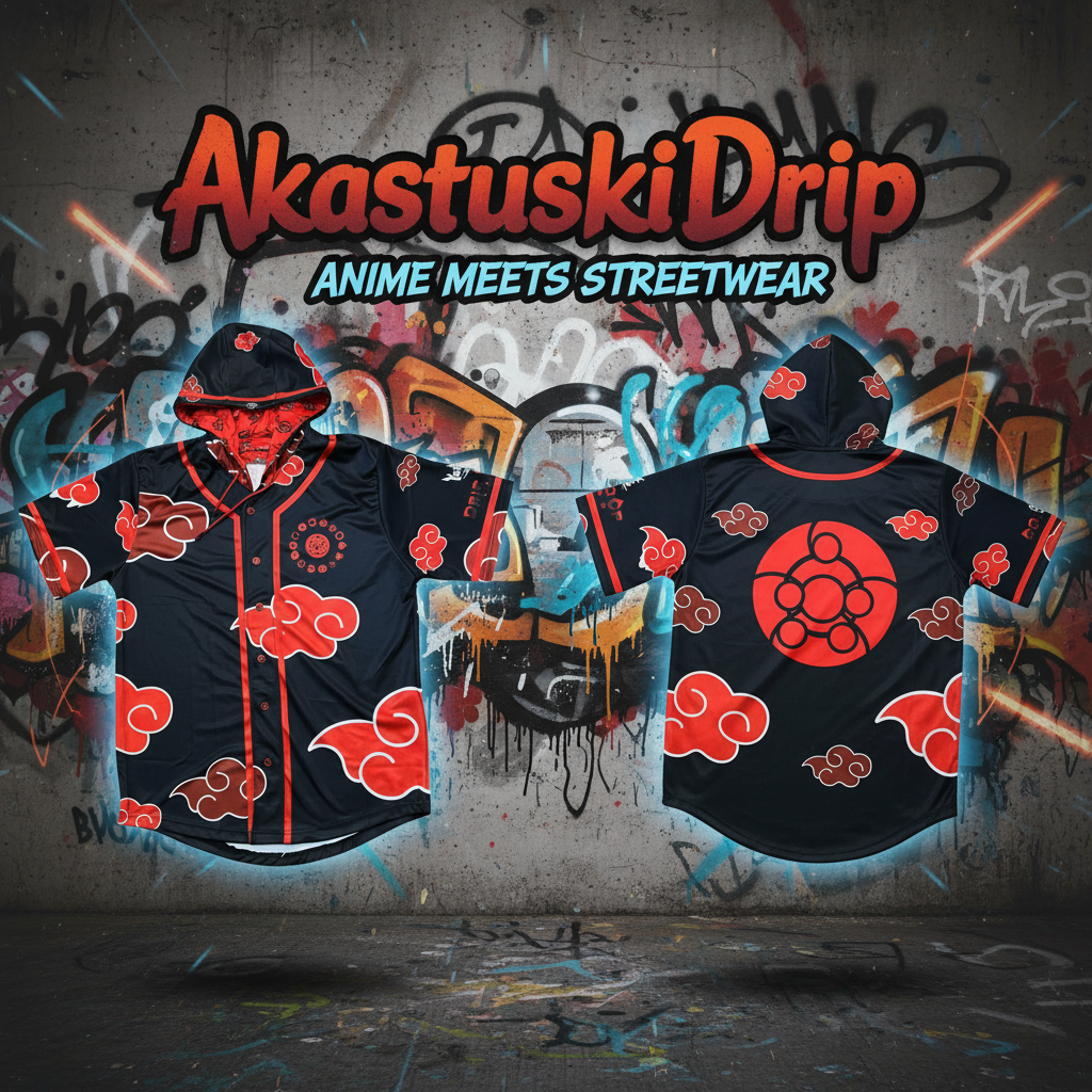AkatsukiDrip Hooded Baseball Jersey: Where Anime Culture Meets Premium Streetwear