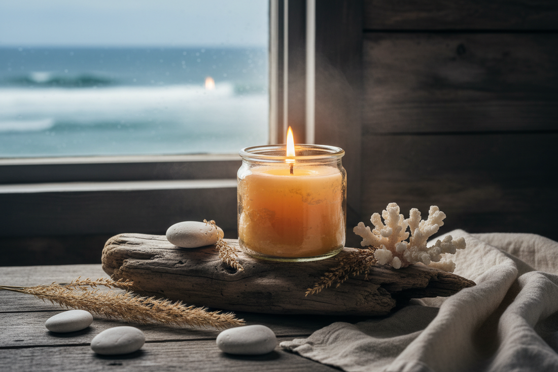 Ocean Breeze Tallow & Beeswax Candle: Clean Burning, Pure Ingredients, Coastal Calm