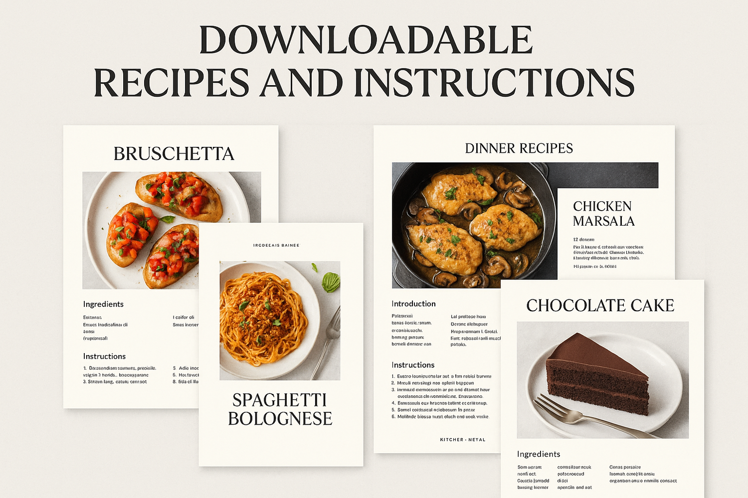 Downloadable Recipes and Instructions